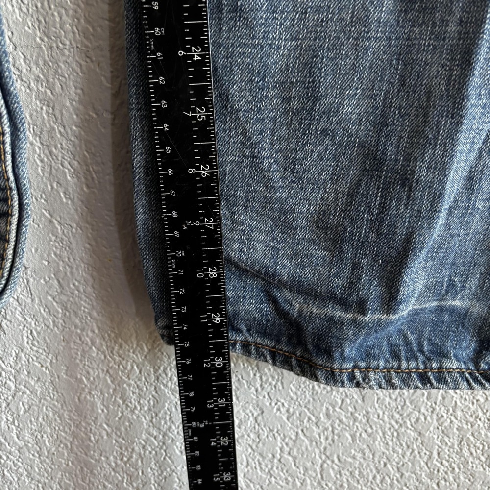 American Eagle Bootcut Jeans Mens 33x32 Blue Distressed Frayed Holes Baggy - Picture 8 of 8